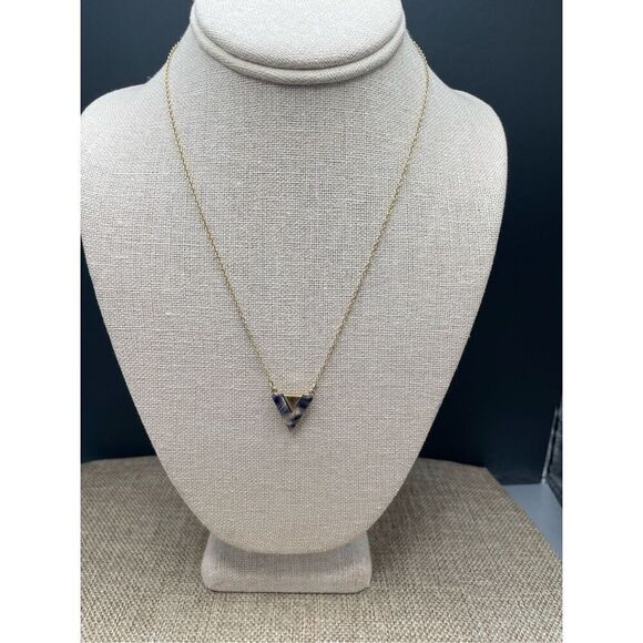 Jane Marie Designer Triangle Shape Multi Color Necklace Gold Tone Chain - Picture 9 of 9